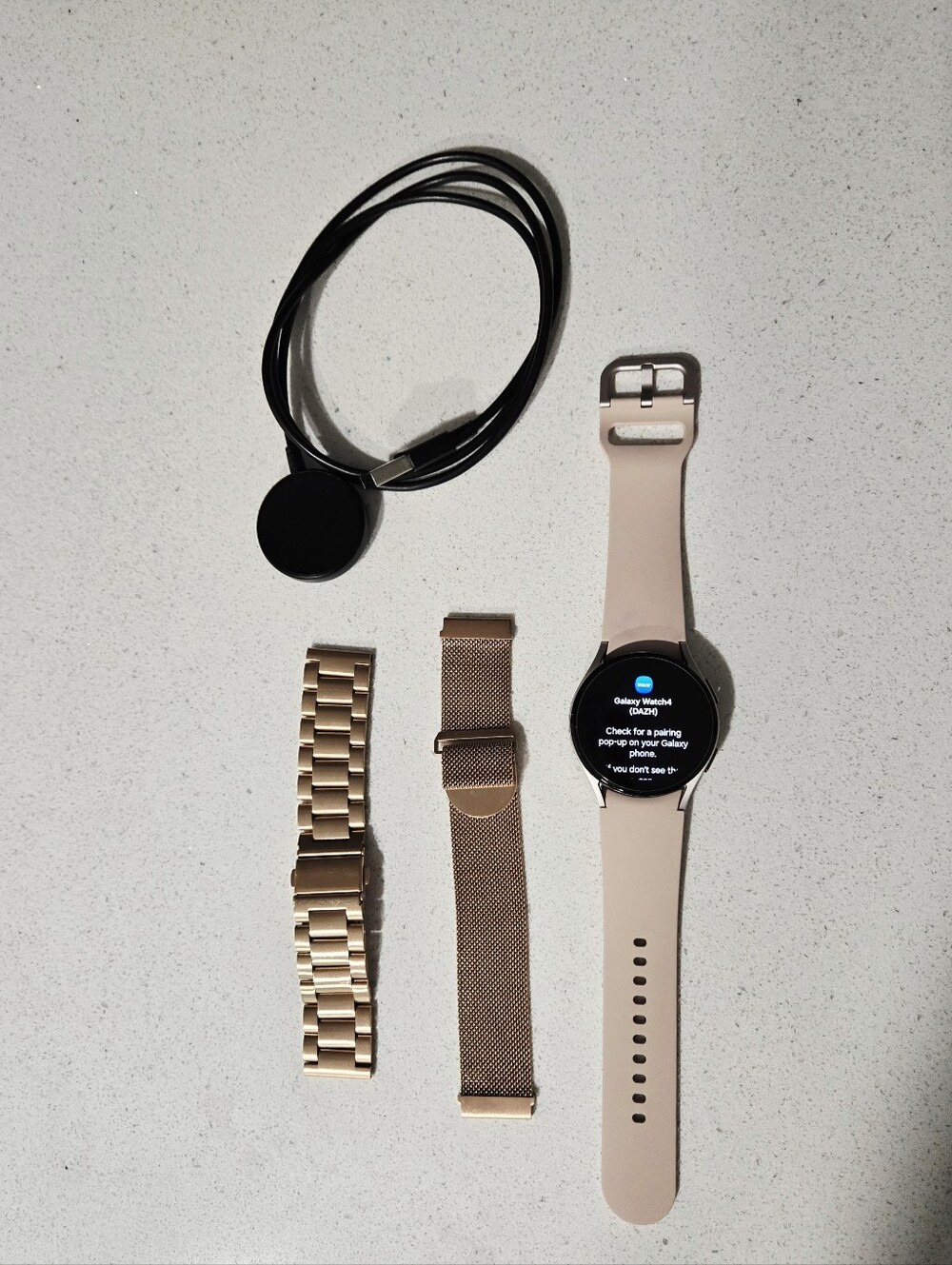 Rose Gold Samsung Galaxy Smartwatch 4 + All Accessories!